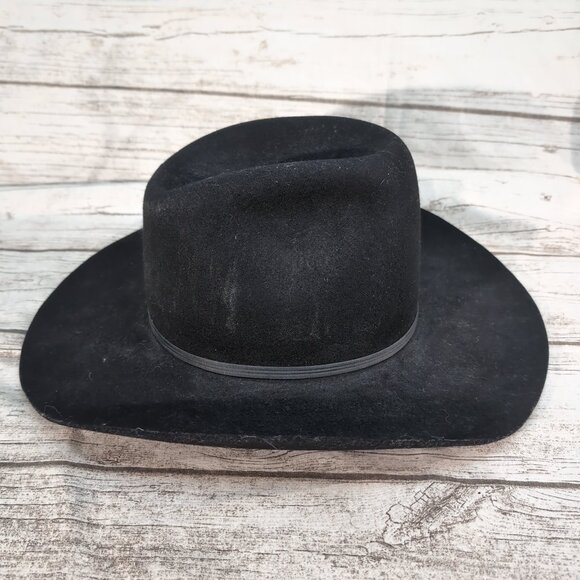 Biltmore Black Wool Felt Silver Bacall Western Cowboy Hat Men’s - Picture 5 of 7